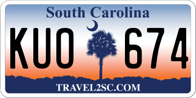 SC license plate KUO674