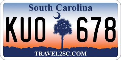 SC license plate KUO678