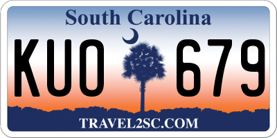 SC license plate KUO679