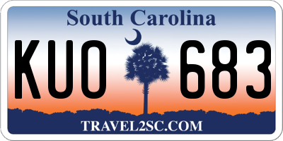 SC license plate KUO683
