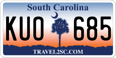 SC license plate KUO685