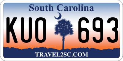 SC license plate KUO693