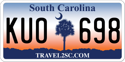 SC license plate KUO698