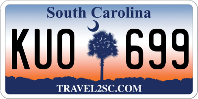 SC license plate KUO699