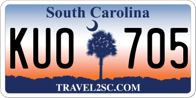 SC license plate KUO705