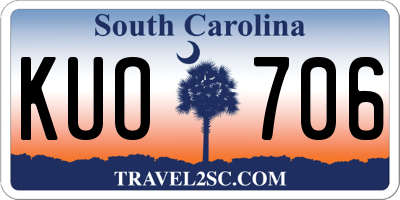 SC license plate KUO706