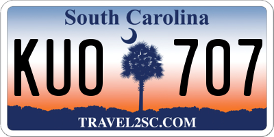 SC license plate KUO707