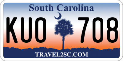 SC license plate KUO708