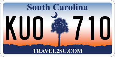 SC license plate KUO710