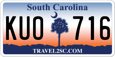 SC license plate KUO716