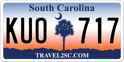 SC license plate KUO717