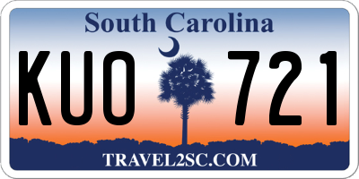 SC license plate KUO721
