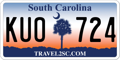 SC license plate KUO724