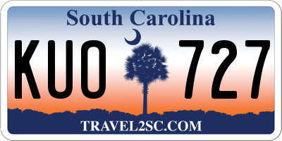 SC license plate KUO727