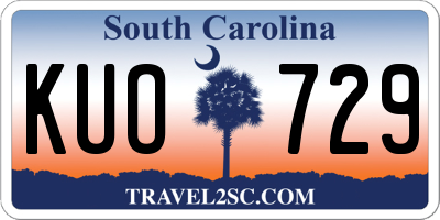SC license plate KUO729