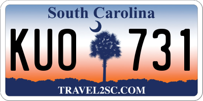 SC license plate KUO731