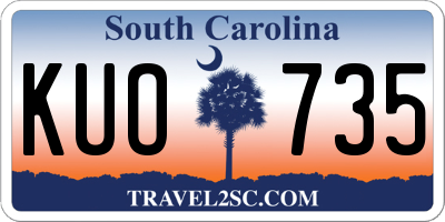 SC license plate KUO735
