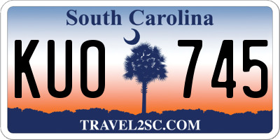 SC license plate KUO745