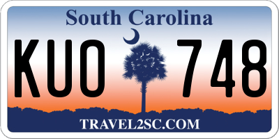 SC license plate KUO748