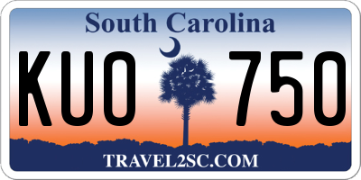 SC license plate KUO750