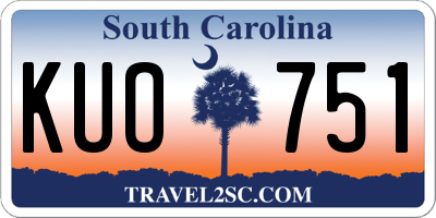 SC license plate KUO751