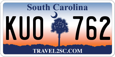 SC license plate KUO762