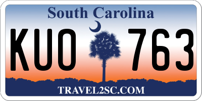 SC license plate KUO763