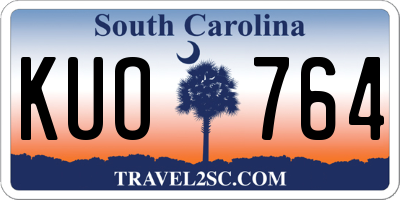 SC license plate KUO764