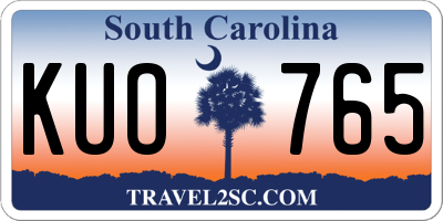 SC license plate KUO765