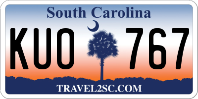 SC license plate KUO767