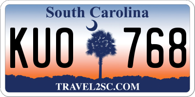 SC license plate KUO768