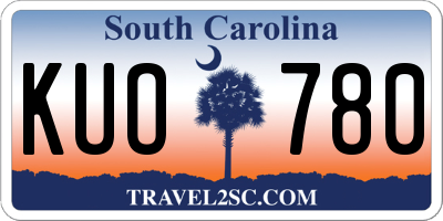 SC license plate KUO780
