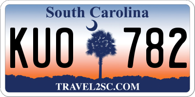 SC license plate KUO782