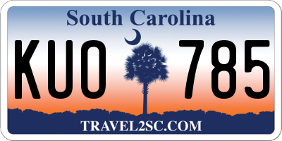 SC license plate KUO785