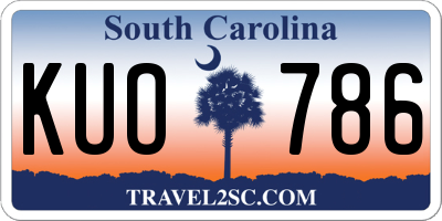 SC license plate KUO786