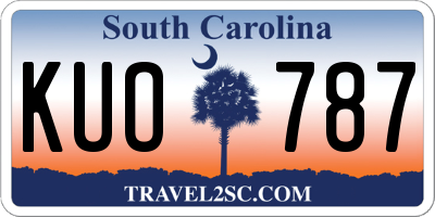 SC license plate KUO787
