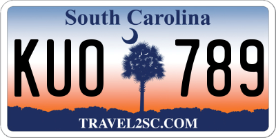 SC license plate KUO789