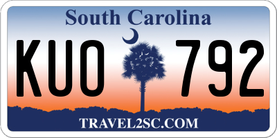 SC license plate KUO792