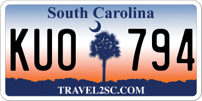 SC license plate KUO794