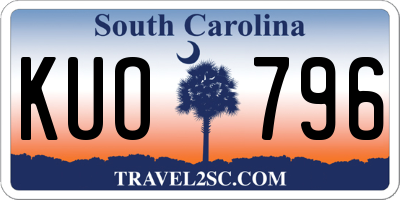 SC license plate KUO796