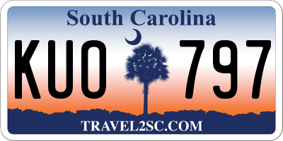SC license plate KUO797