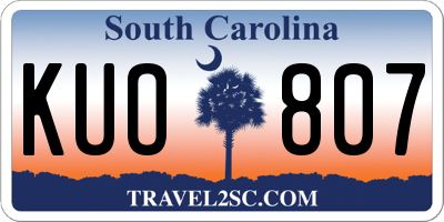 SC license plate KUO807