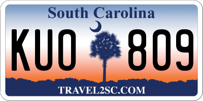 SC license plate KUO809