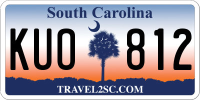 SC license plate KUO812