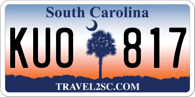 SC license plate KUO817