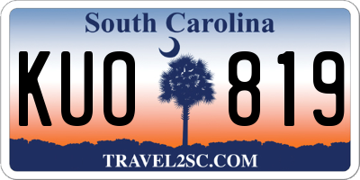 SC license plate KUO819