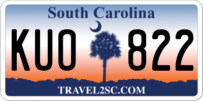 SC license plate KUO822