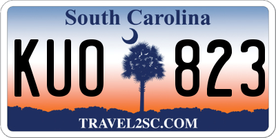 SC license plate KUO823
