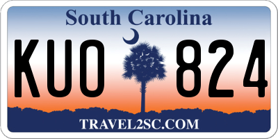 SC license plate KUO824