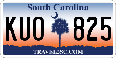 SC license plate KUO825